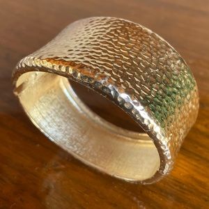 Hammered silver cuff bracelet